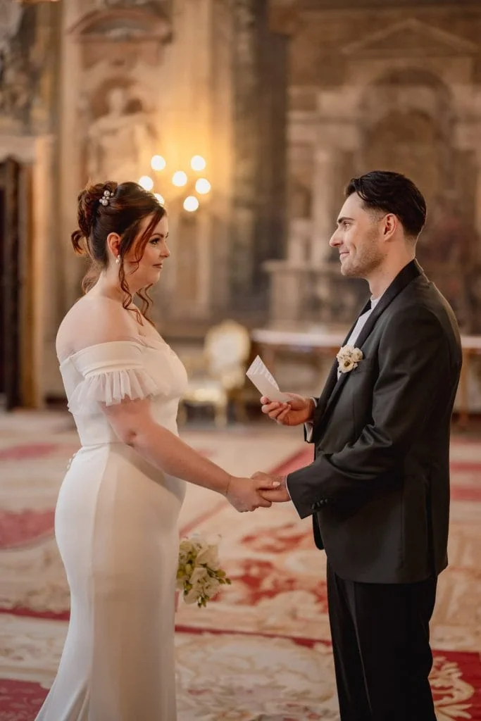 Symbolic wedding ceremony in the Sala della Musica at Ca’ Sagredo Venice