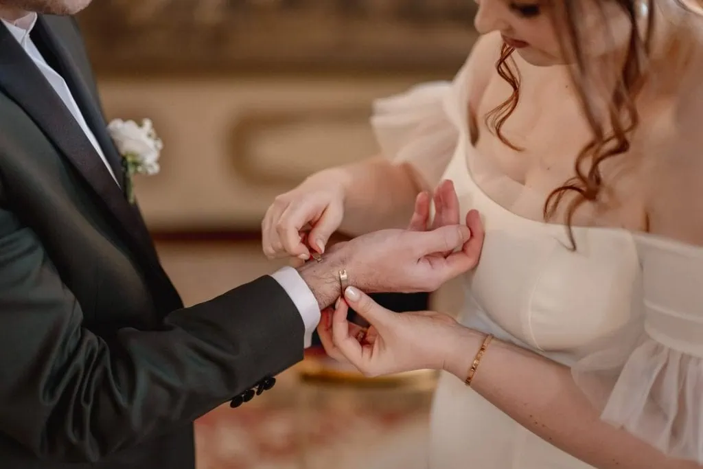 Symbolic wedding ceremony in the Sala della Musica at Ca’ Sagredo Venice