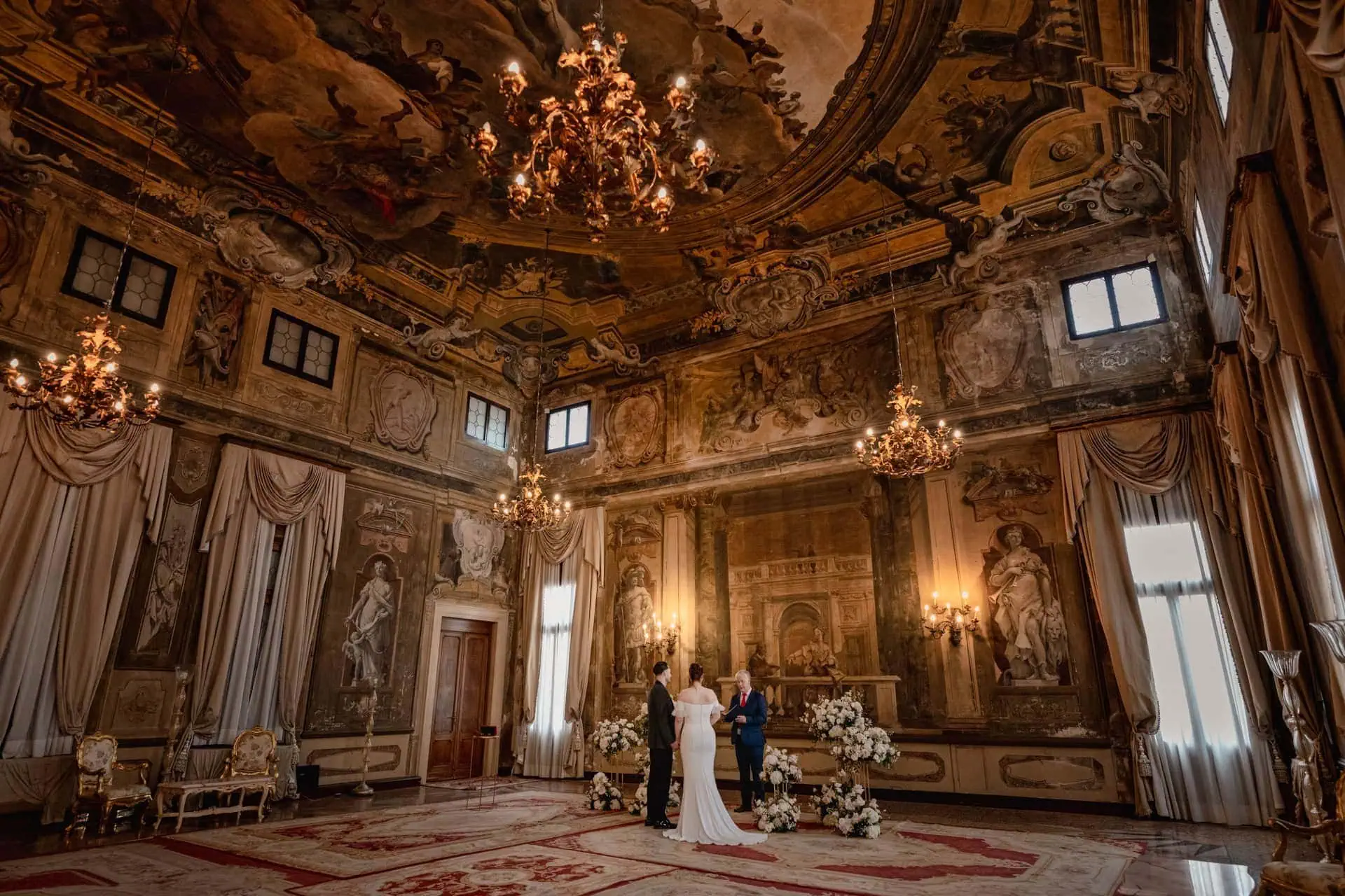 Symbolic wedding ceremony in the Sala della Musica at Ca’ Sagredo Venice