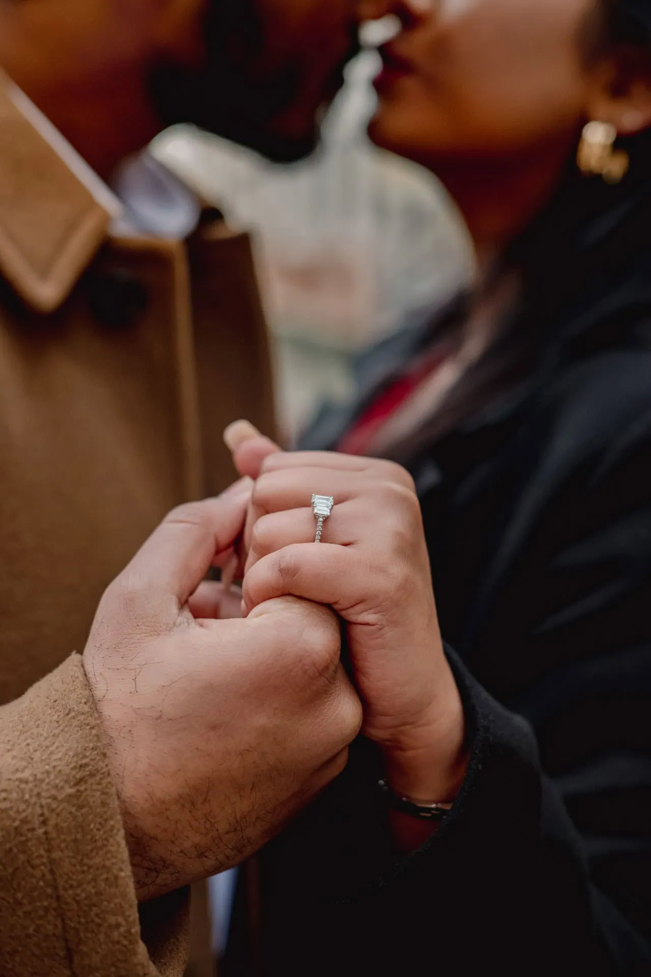 Surprise proposal on a gondola under the Bridge of Sighs – Venice engagement photography.