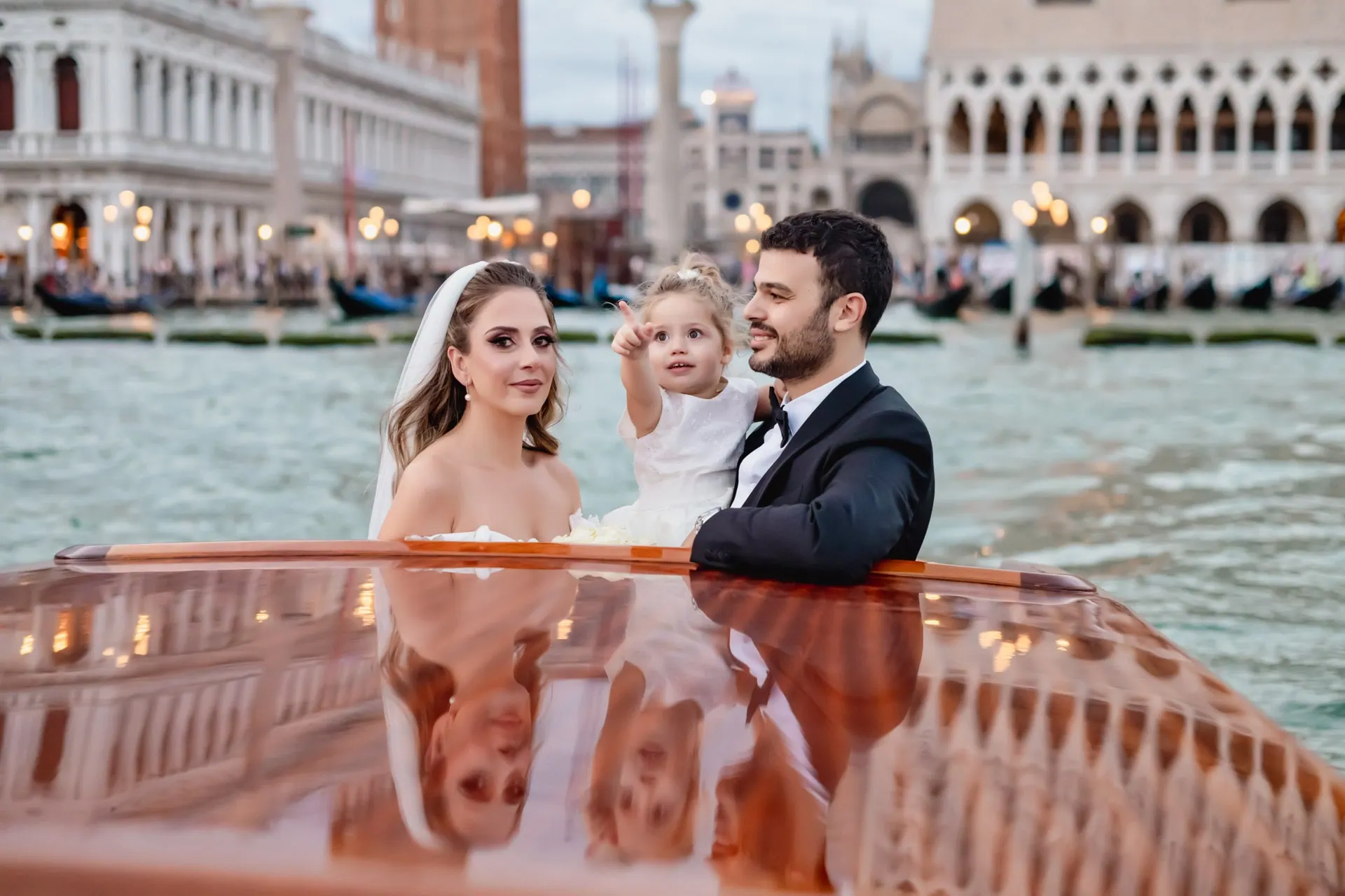 Couple enjoying Venice wedding photography