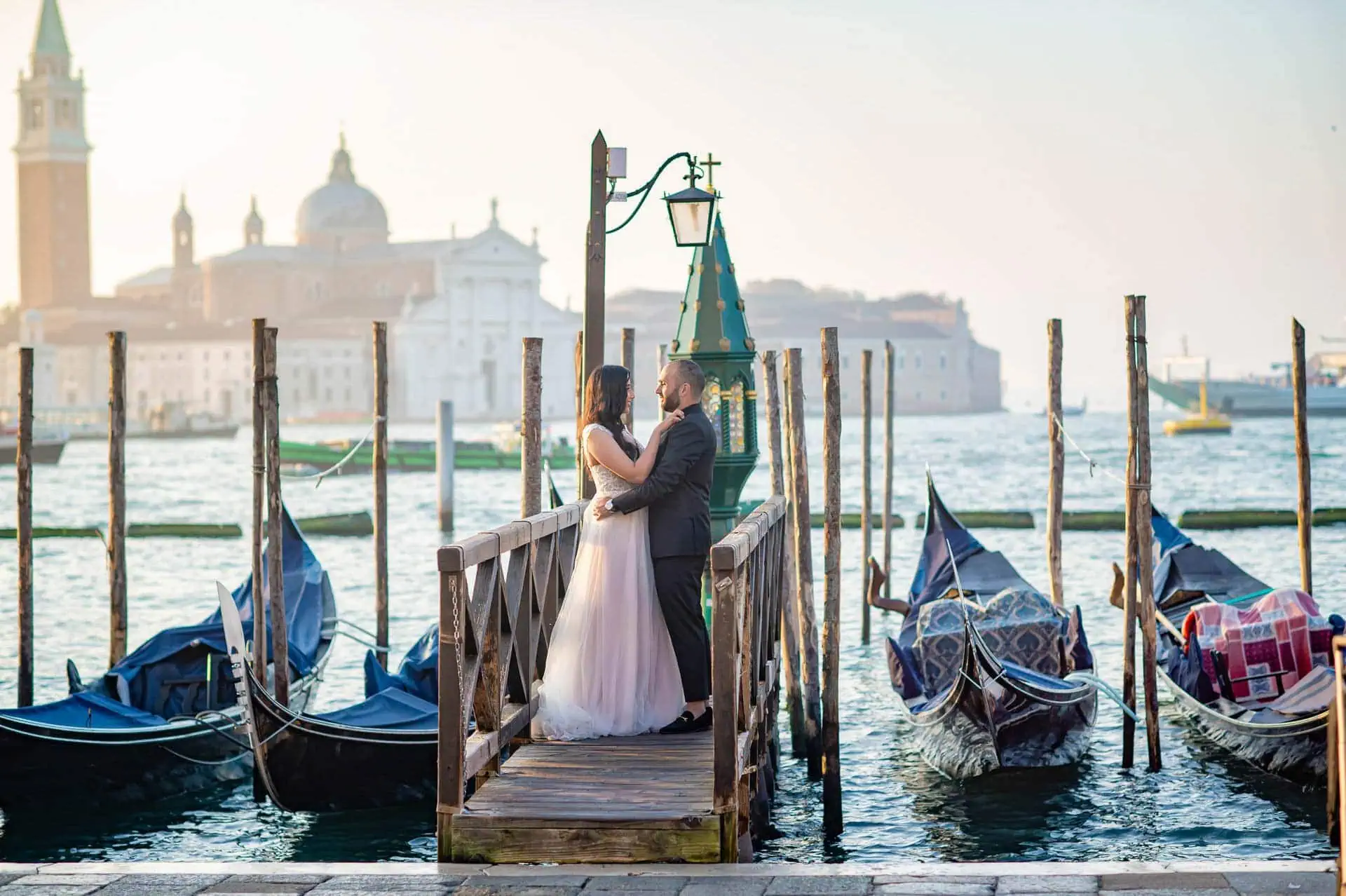 A surprise marriage proposal on the Riva degli Schiavoni, with views of the Grand Canal – best proposal Venice moment.