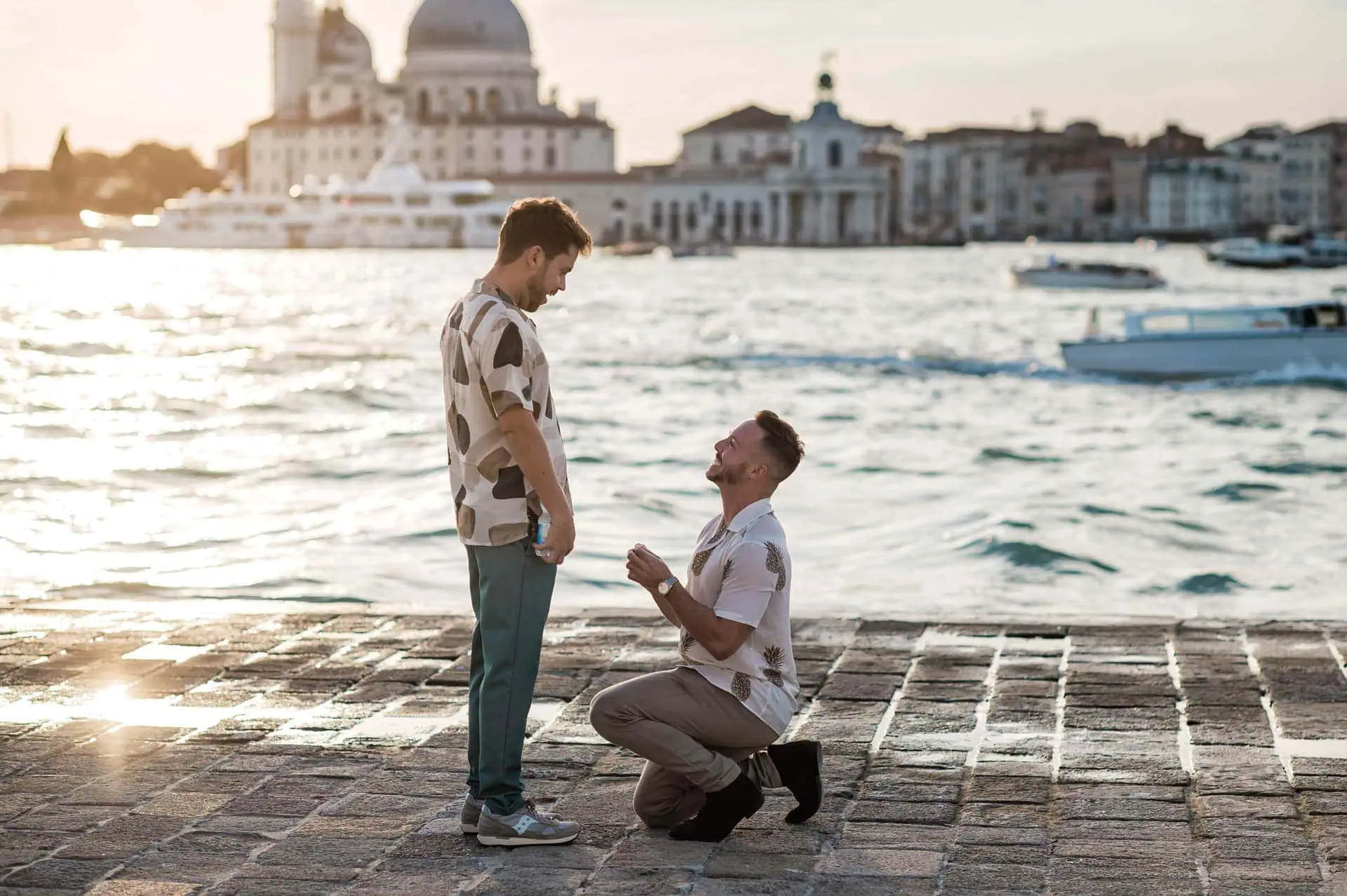 Proposal at San Giorgio Maggiore with panoramic views, one of the best places to propose in Venice.