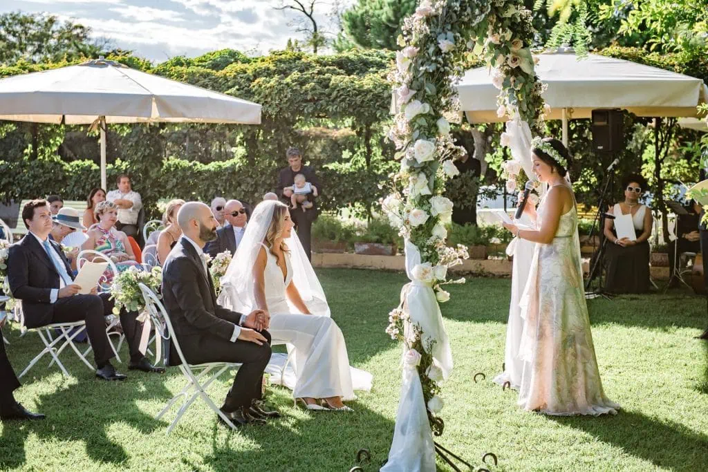 A couple during a symbolic wedding in Venice captured at the charming Locanda Cipriani on Torcello Island.