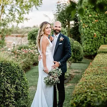 A couple during a symbolic wedding in Venice captured at the charming Locanda Cipriani on Torcello Island.