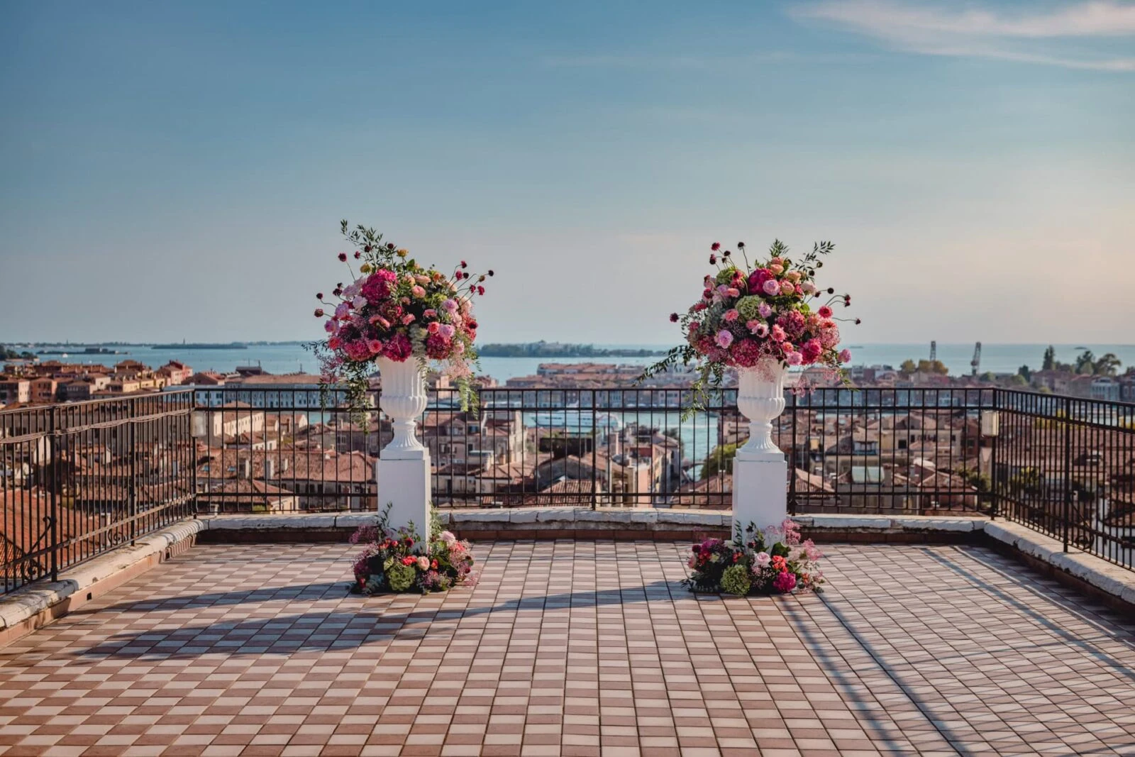 Palazzo Pisani rooftop wedding venue, a Venice iconic location for wedding with Grand Canal views.