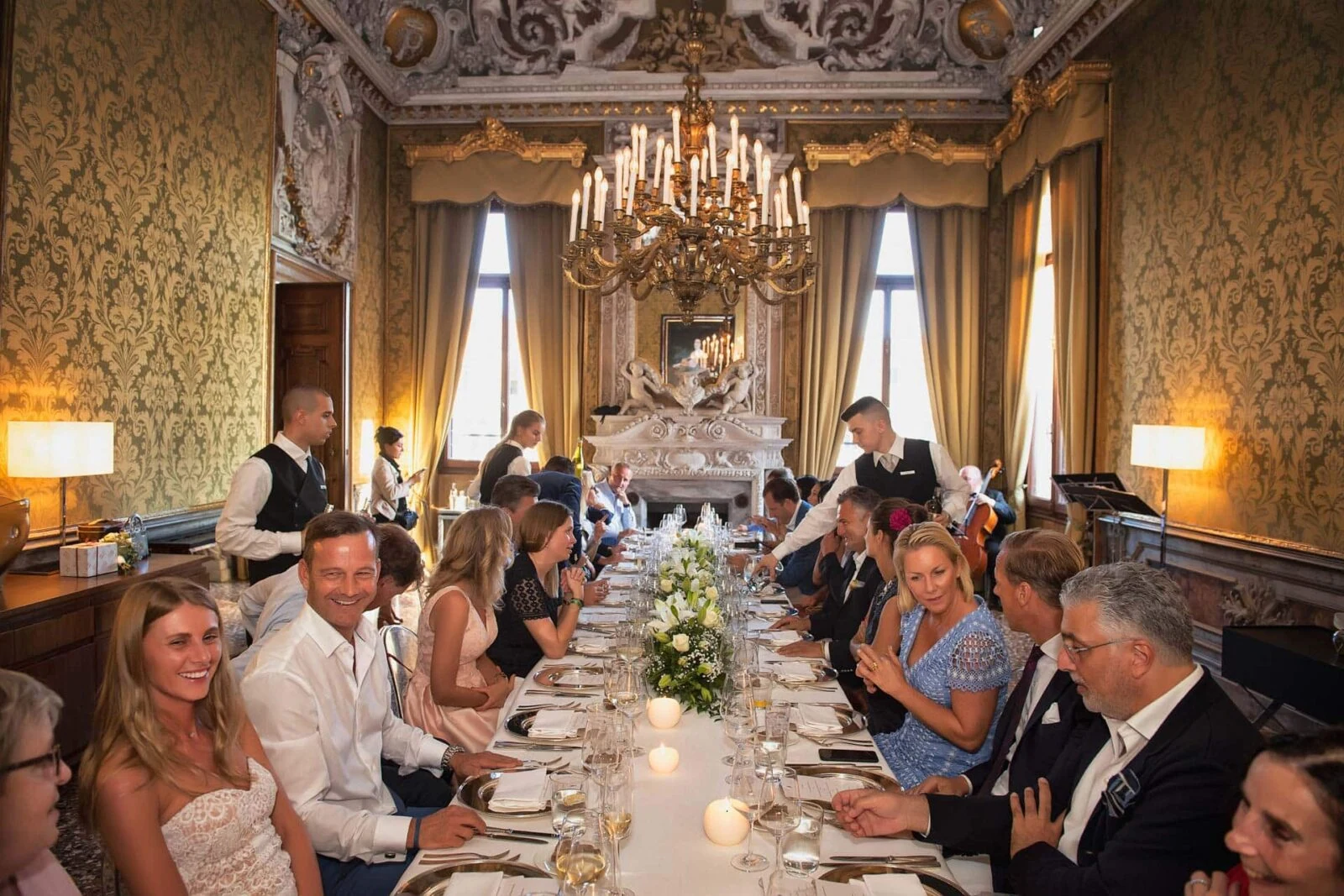 Luxury wedding celebration at Aman Venice, a five-star historic palace.