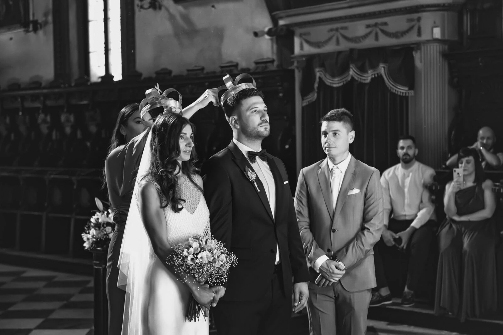 Romantic church wedding ceremony in Venice with historic charm.