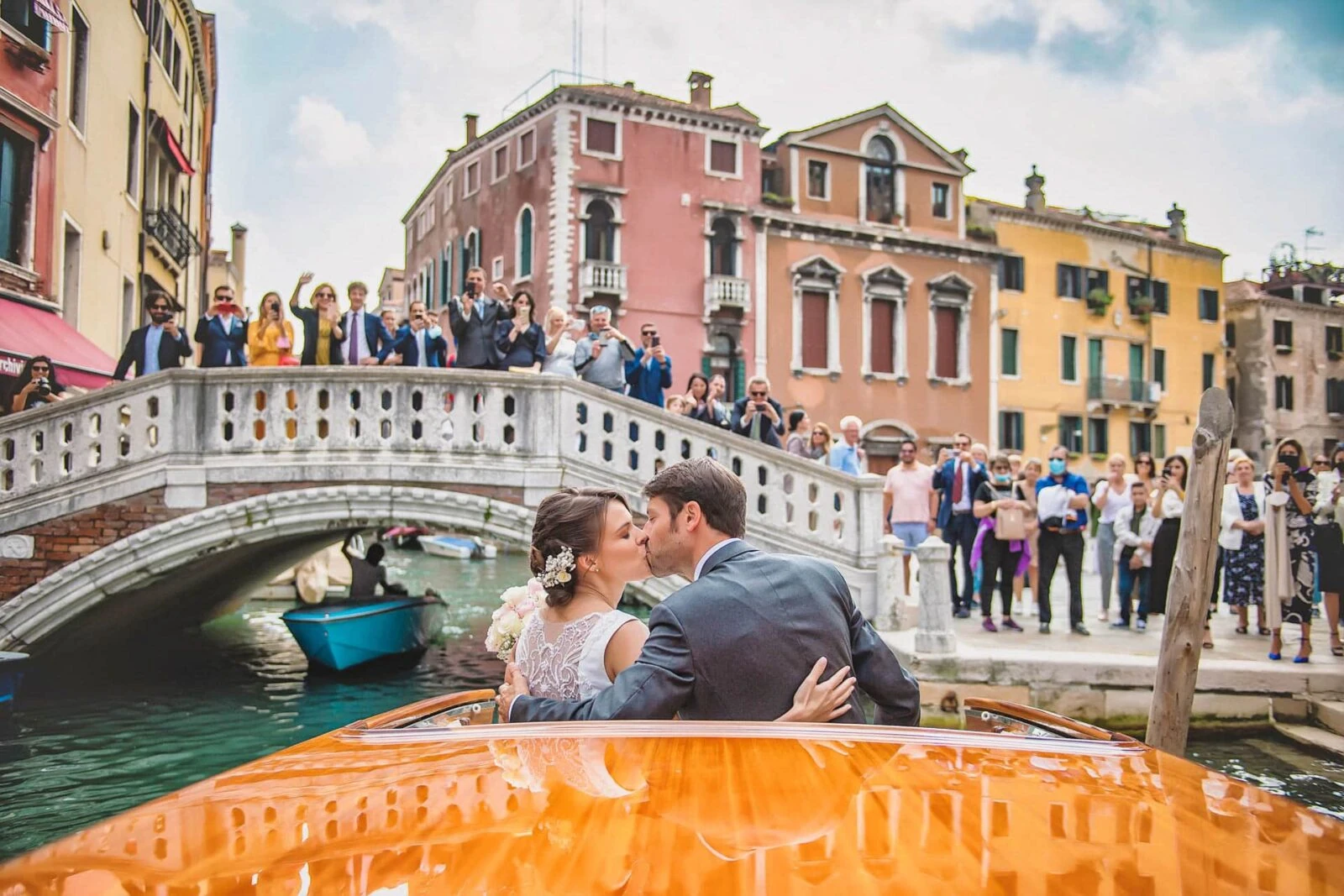 Romantic church wedding ceremony in Venice with historic charm.