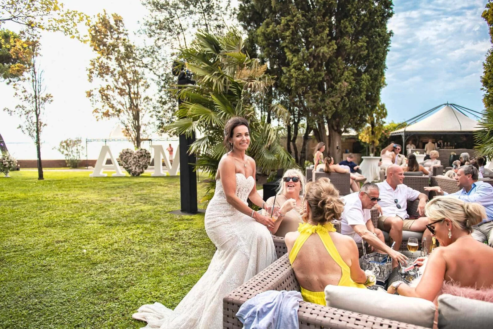 Outdoor wedding in the luxurious gardens of Kempinski Venice.