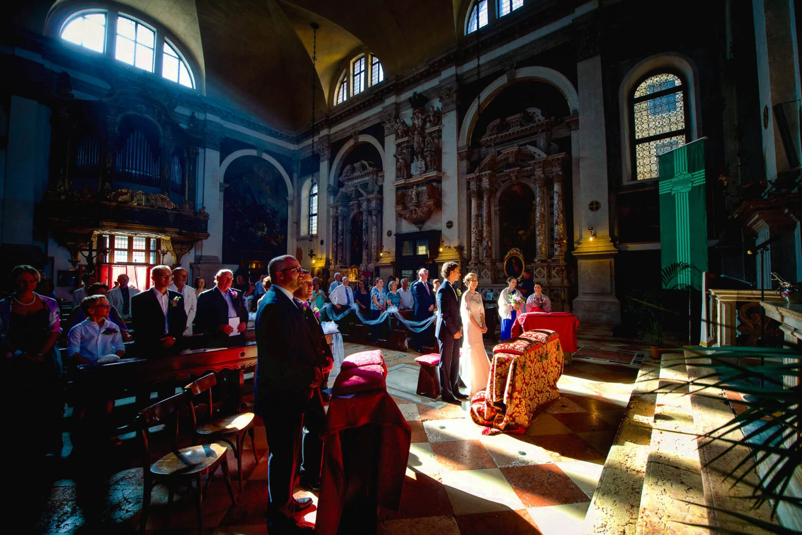 San Moisè Church, a Venice iconic location for wedding with opulent Baroque architecture near St. Mark’s Square.