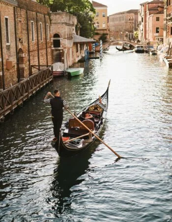 Emotional reaction after the gondola proposal in Venice