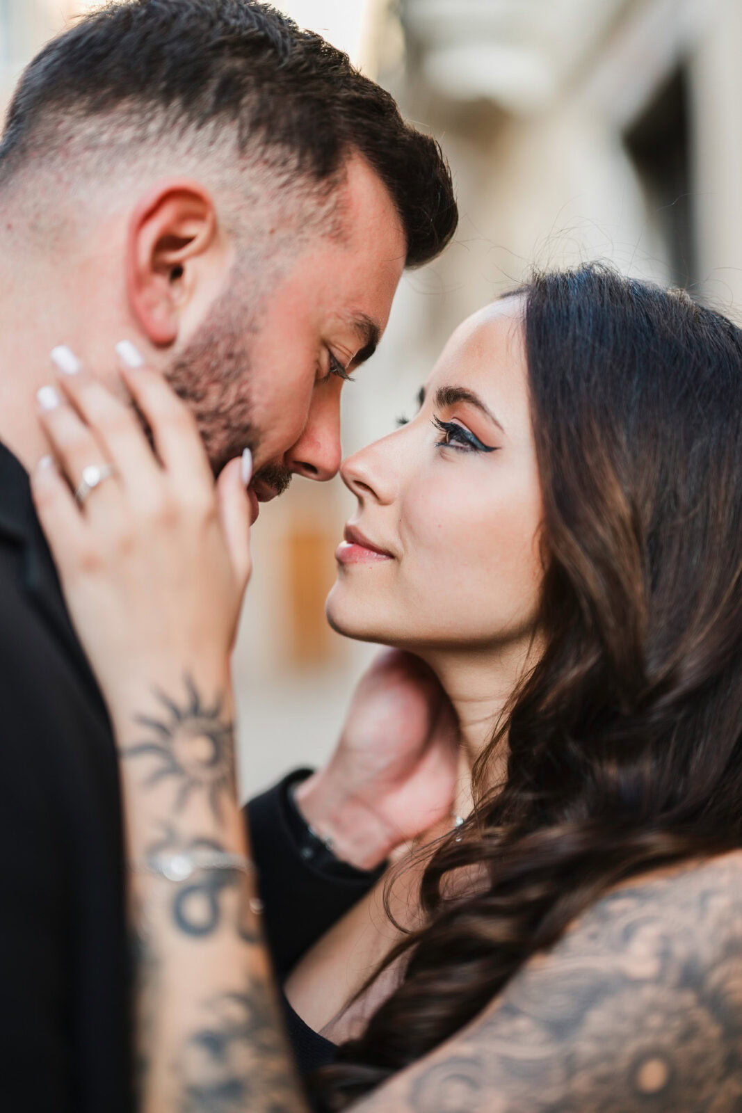 Intimate moment in a hidden street of Venice