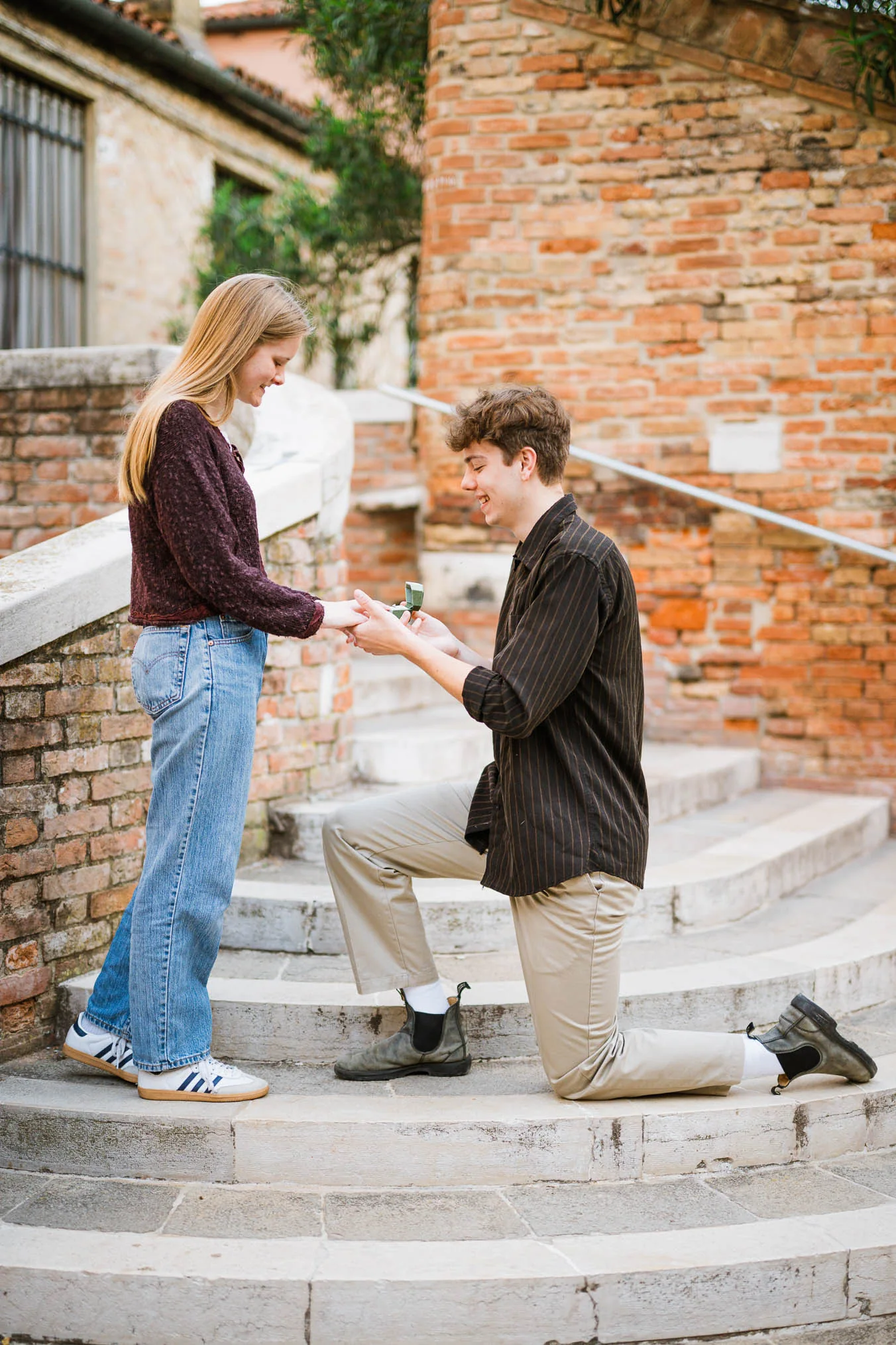 Venice surprise proposal on a hidden bridge in Dorsoduro