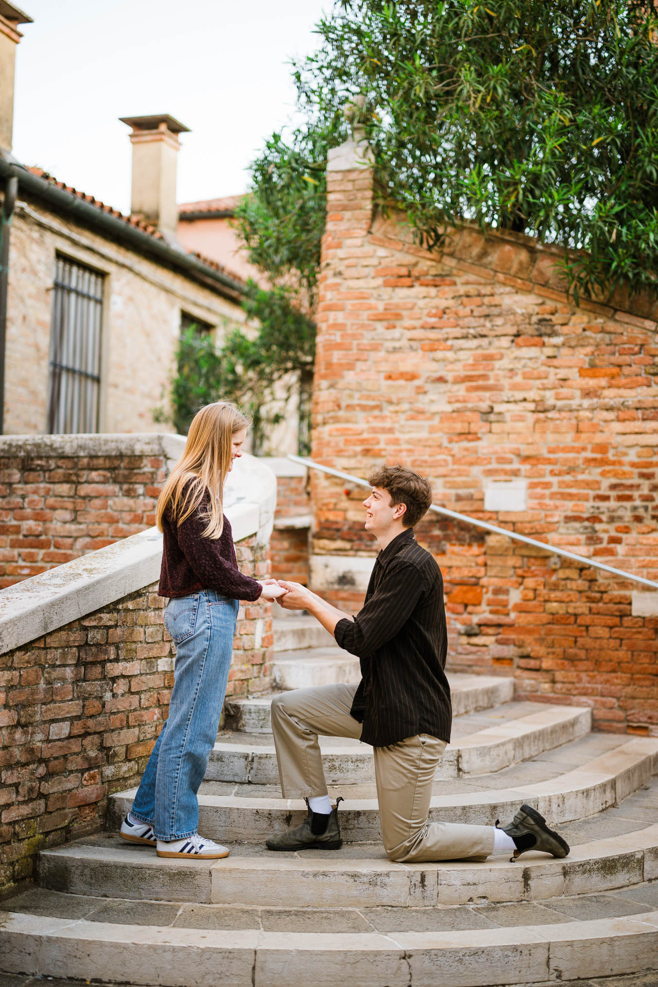 Venice surprise proposal on a hidden bridge in Dorsoduro