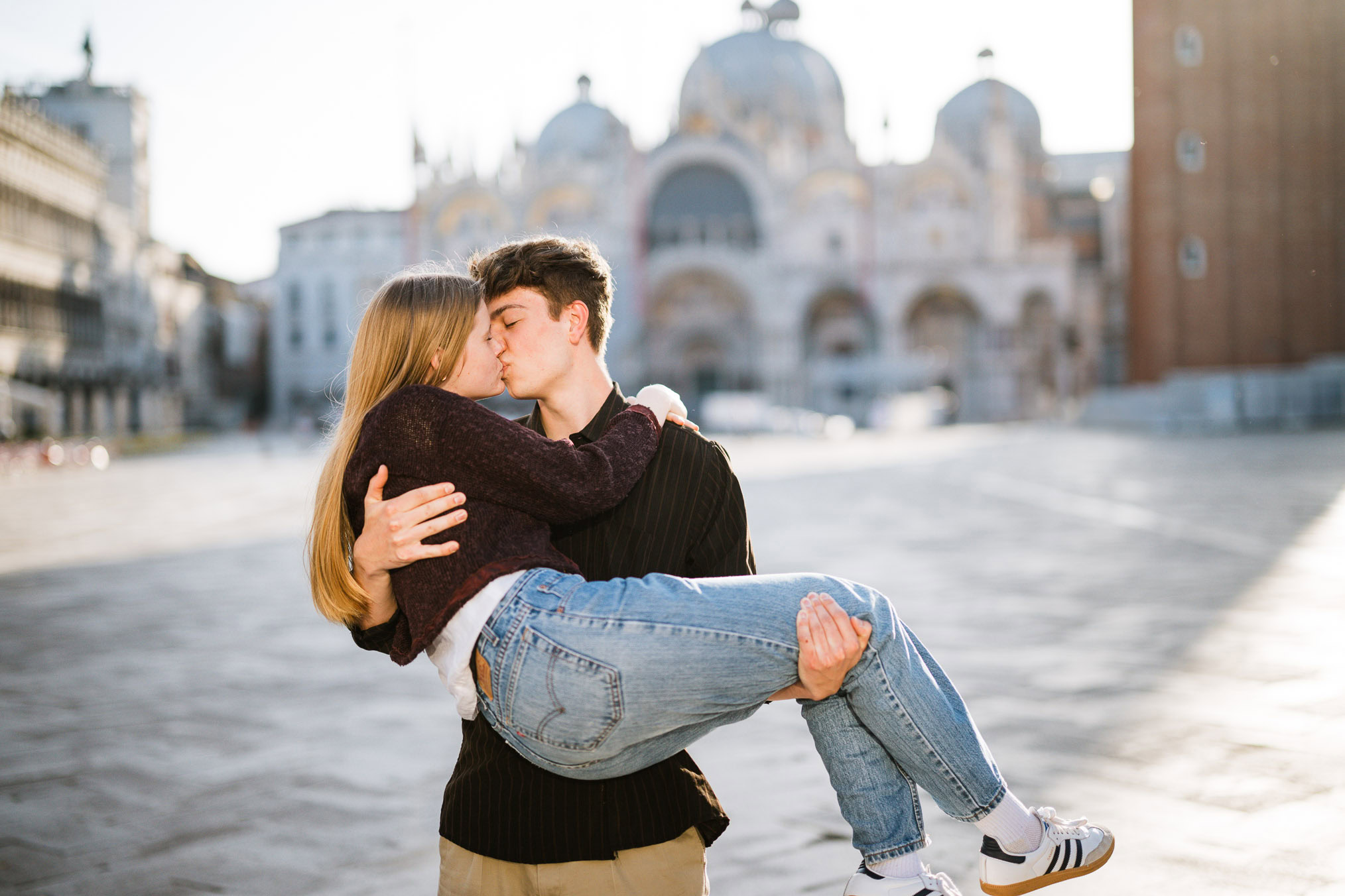 Venice surprise proposal photo session at San Marco square