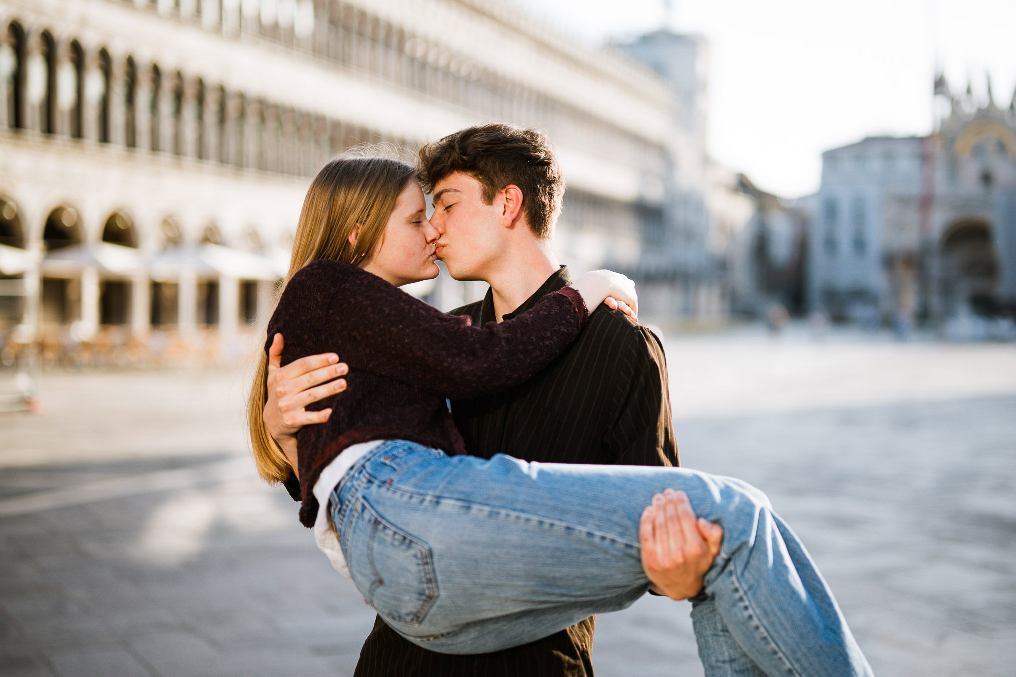 Venice surprise proposal photo session at San Marco square