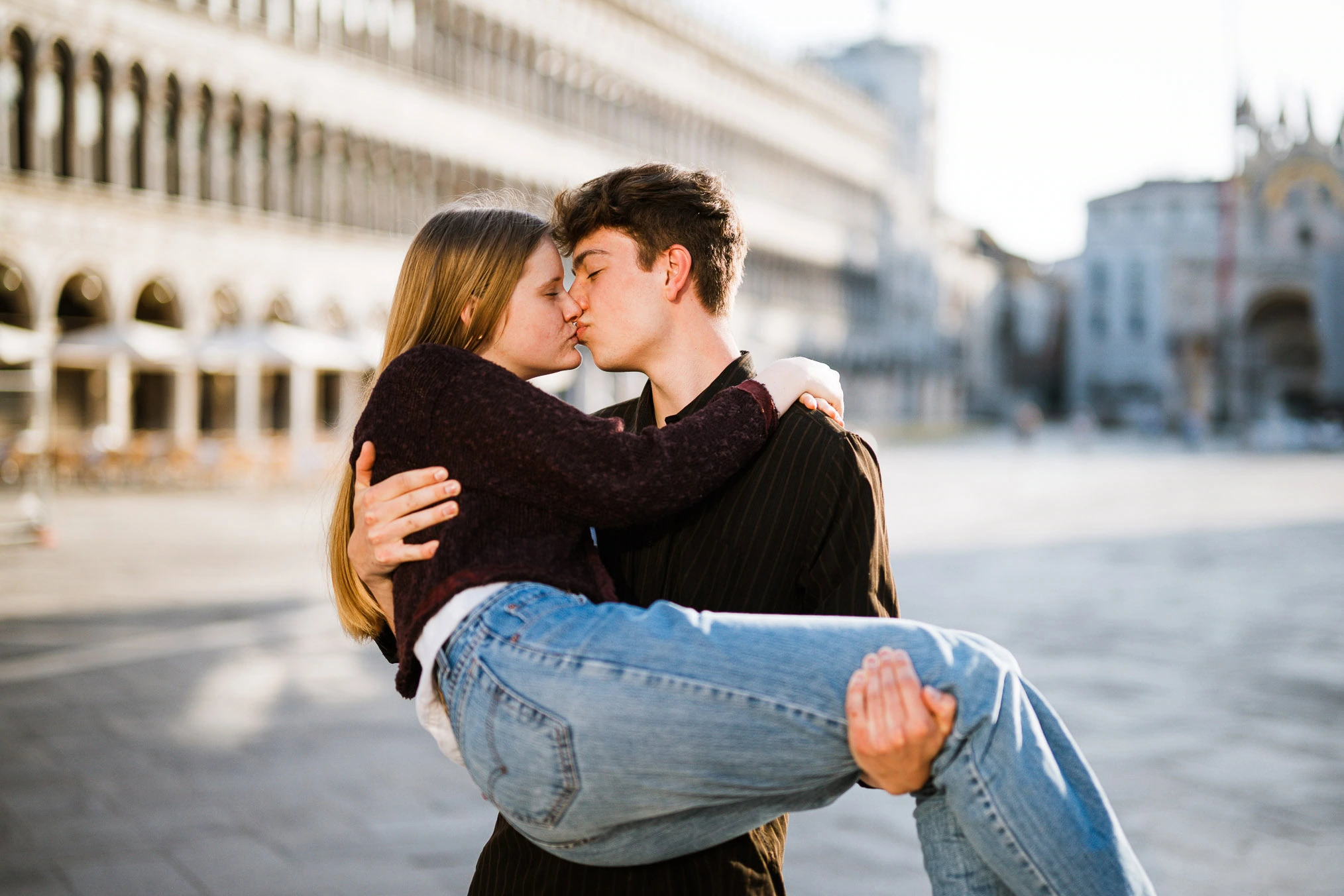 Venice surprise proposal photo session at San Marco square