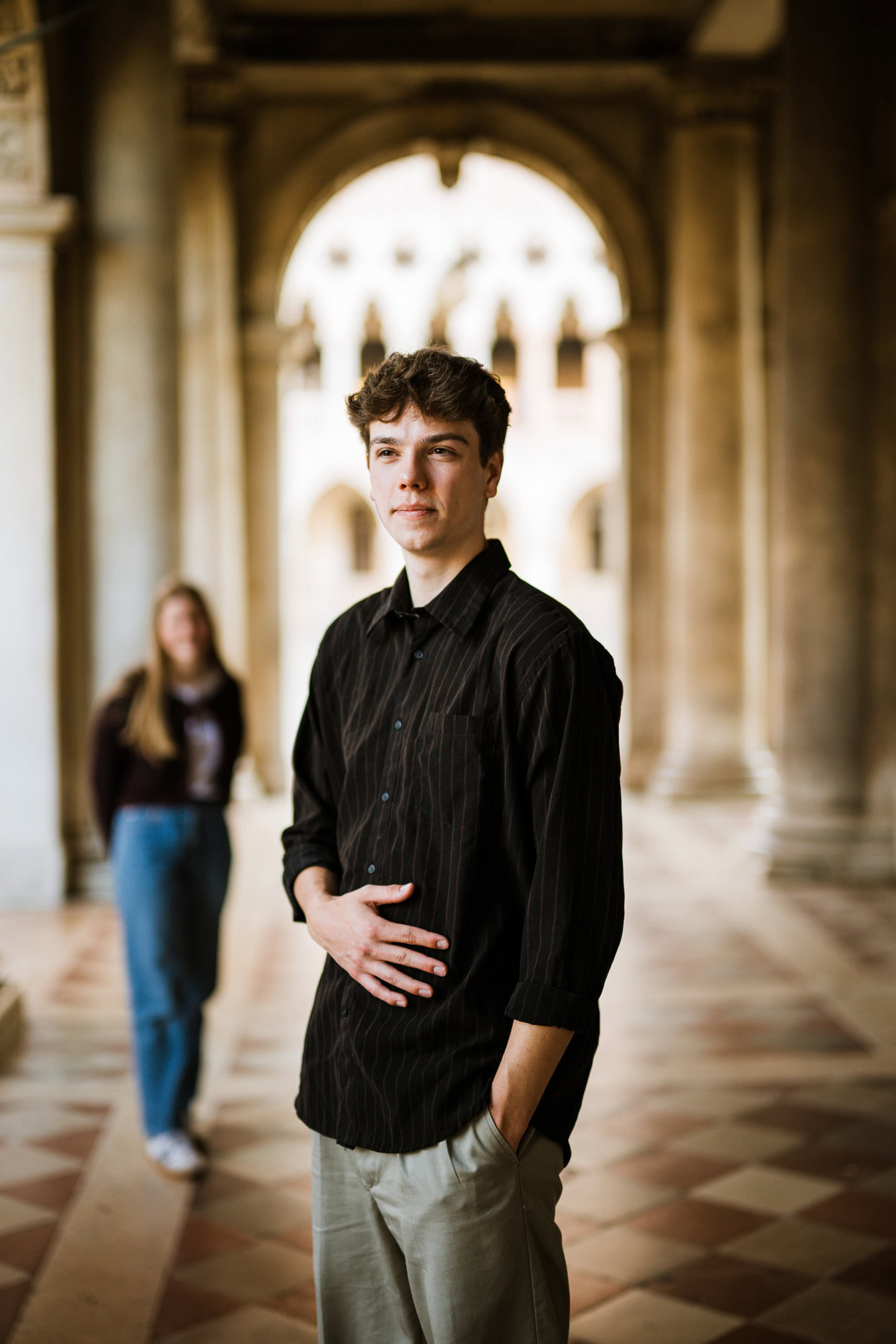 Venice surprise proposal final photos under San Marco arcades
