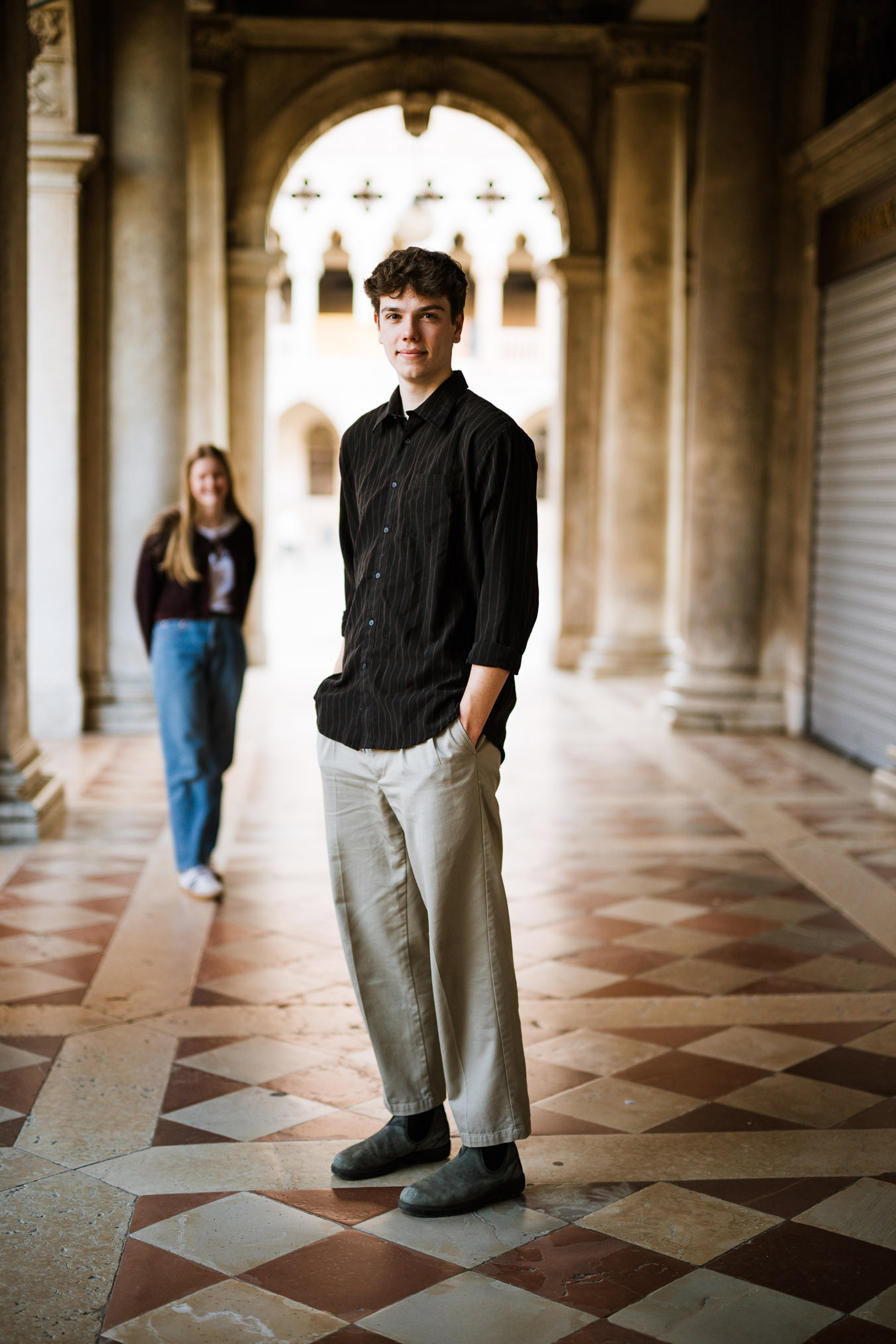 Venice surprise proposal final photos under San Marco arcades