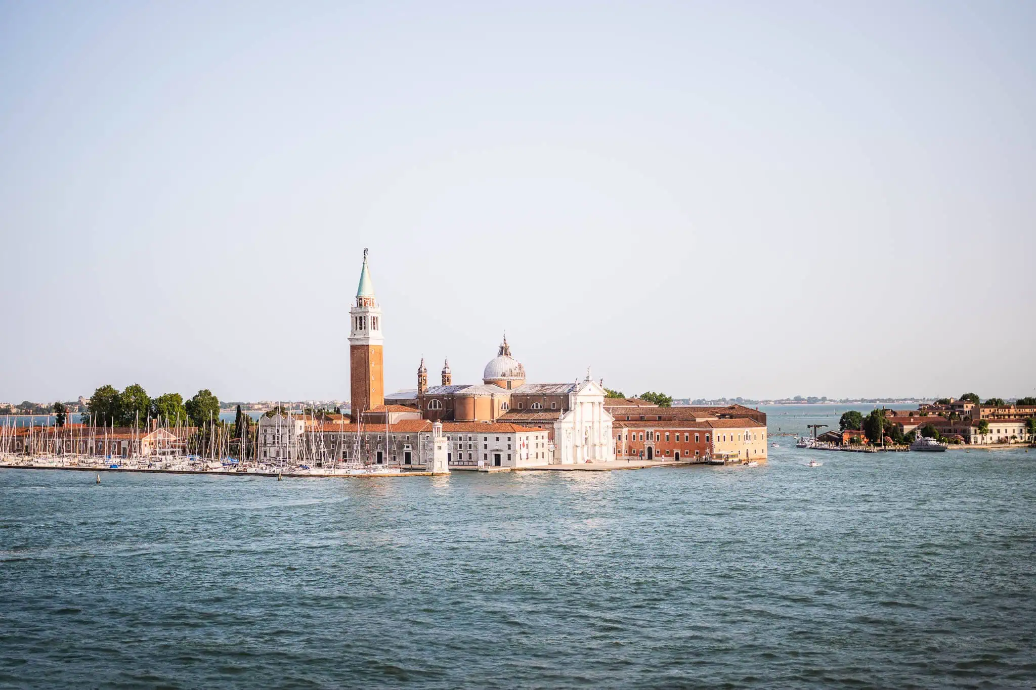 St. Mark's Basilica and Venice skyline from the water, perfect for wedding and engagement photography.